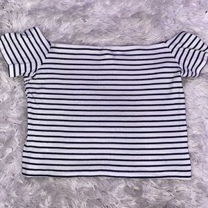 Stripped Off Shoulder Top